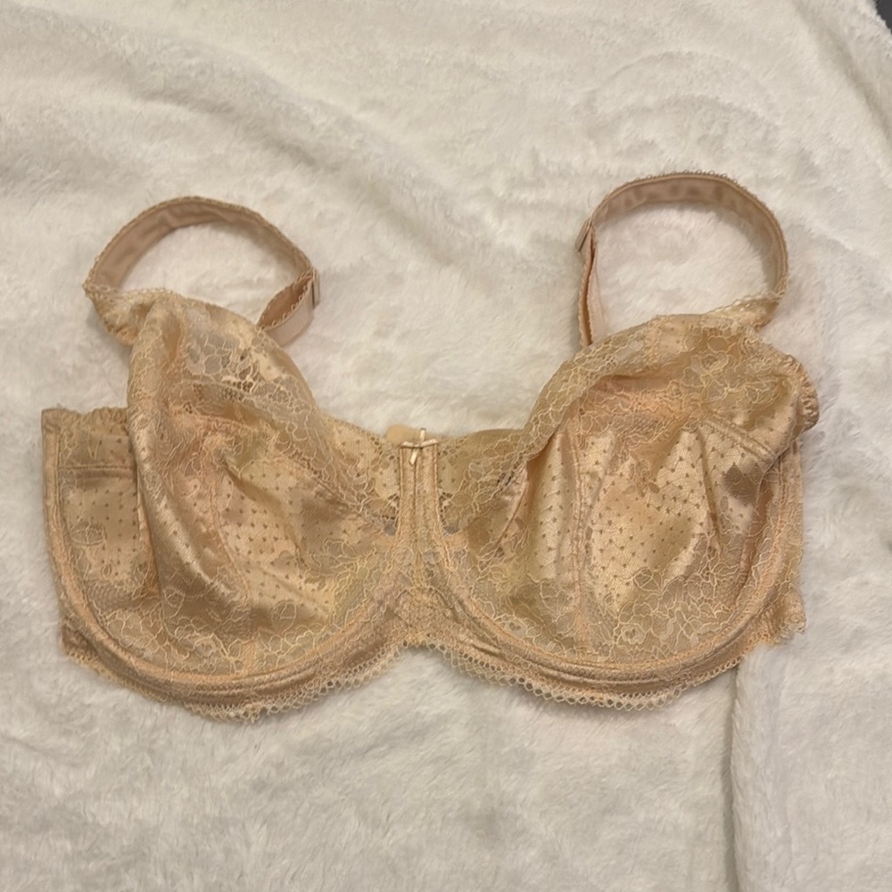 Elegant Lace Underwire Bra in Cream